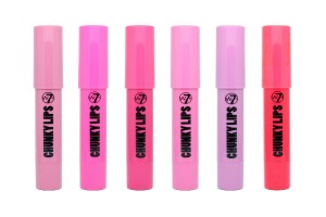 Brillantes y burbujeantes lápices labiales Chunky Lips de W7 Cosmetics.