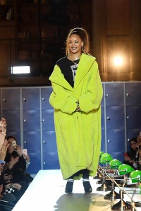 A model presents a creation by Stella McCartney during the women's Fa