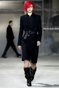 A model presents a creation by Paco Rabanne during the women's Fall-W