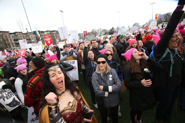 Huge Crowds Rally At Women's Marches Across The U.S.