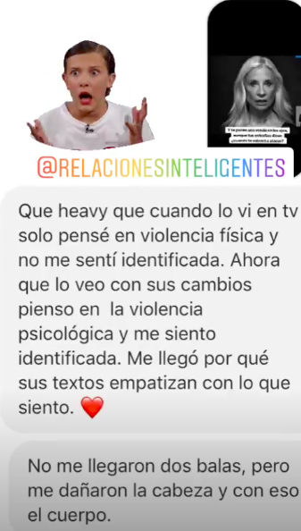 Constanza del Rosario publicó las reacciones tras los cambios que propuso a la campaña del Ministerio de la Mujer en su cuenta de Instagram