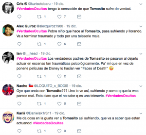 Imagen: comentarios en Twitter bajo el hashtag #VerdadesOcultas