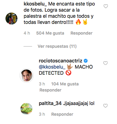 Comentarios en la publicación de @rociotoscanoactriz