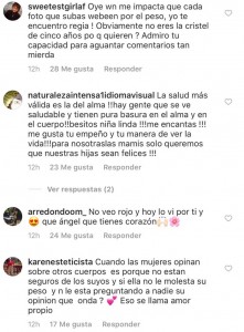 Comentarios publicados en Instagram de @christell_oficial